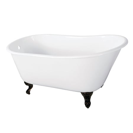 Aqua Eden Clawfoot Bathtubs, 57 L, 28 W, White/Oil Rubbed Bronze, Cast Iron VCTND5728NT5